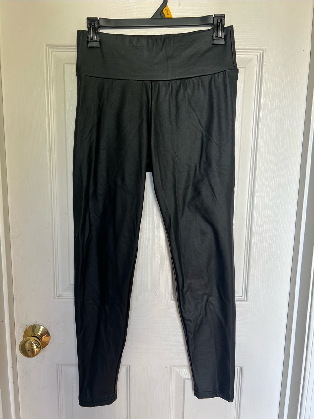 Black High-Waist Faux Leather Leggings